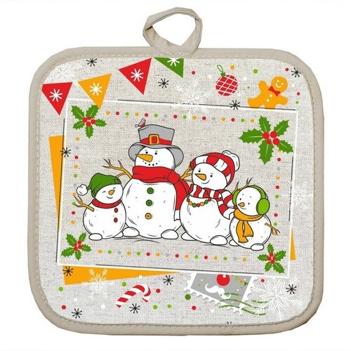 Гранд-Стиль Прихватка Марка ПЛ-018 18х18 см, лен 50%, хлопок 50%, 160г/м