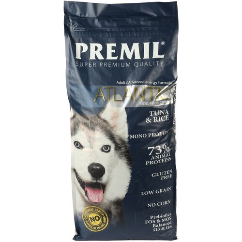 Полнорационный корм Atlantic для улучшения иммунитета собак, для чувствительных собак и собак, подверженных аллергиям 15 кг