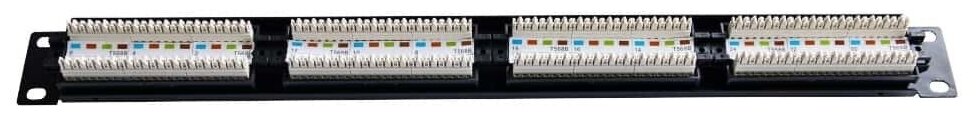 Патч-панель Ripo 19", 1U, 24 порта, Cat.5e (Класс D), 100МГц, RJ45/8P8C, 110, T568A/B 003-100036