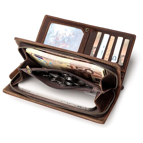 Женский кошелёк (RFID, 3 фото-окна, карман для телефона)