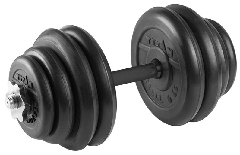 Гантель разборная 30 кг TITAN Barbell - d26, Комплектация №2 с обрезиненной ручкой