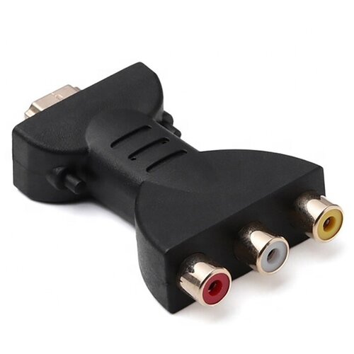 Адаптер переходник GSMIN RT-74 HDMI (M) - 3 x RCA тюльпан AV (F) без встроенного ЦАП (Черный) av box sc24 преобразователь hdmi сигнала в sdi