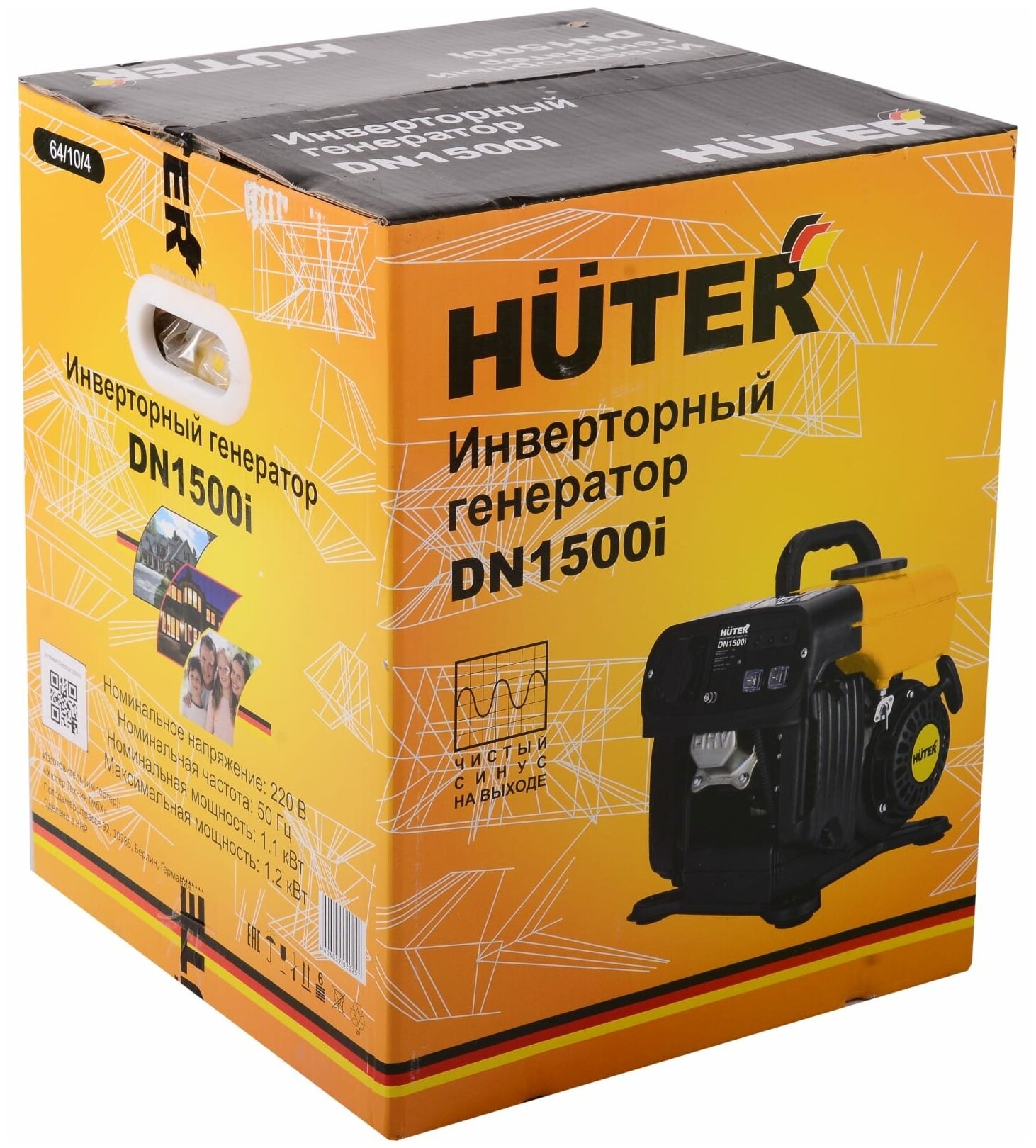 Бензиновый инверторный генератор HUTER DN1500i 64/10/4 - фотография № 13