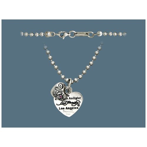 Колье Ed Hardy, сталь, рубин, длина 60 см. ed hardy hearts