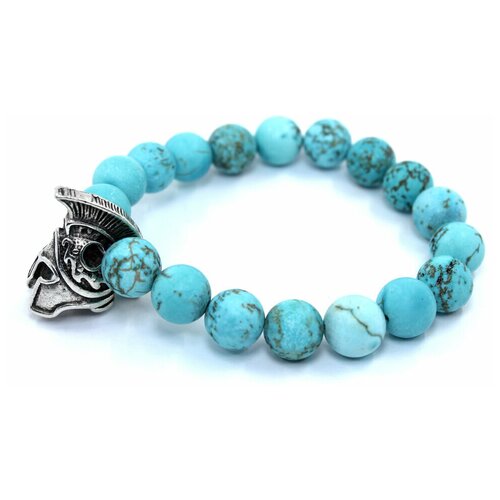 фото Handinsilver ( посеребриручку ) браслет из матовой бирюзы 10мм со шлемом