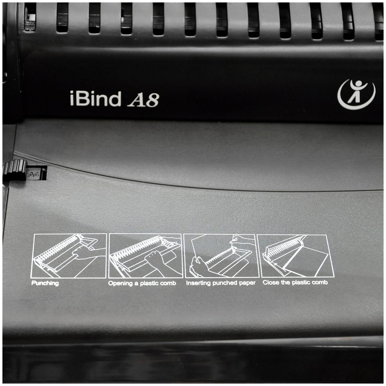 Переплетная машина для пластик. пружины iBind A8, перфорирует - до 8л, перепл.-до 145л.