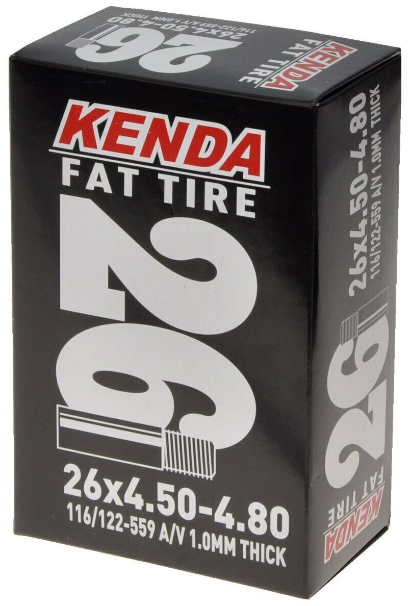 Камера велосипедная KENDA 26 авто ниппель для FAT BIKE 4,50-4,80 (116/122-559) усиленная толщина стенки 1,0мм - фотография № 3