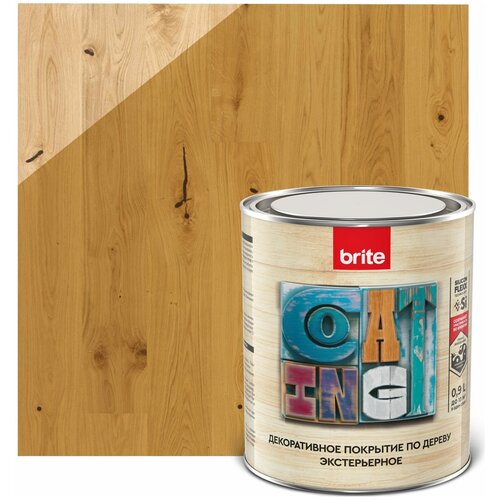 BRITE Покрытие FLEXX декоративное по дереву экстерьерное тик, банка 0,8л. 212459