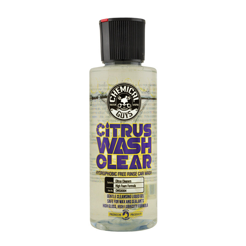 Chemical guys Шампунь для ручной мойки с гидрофобным эффектом CITRUS WASH CLEAR 118 мл.