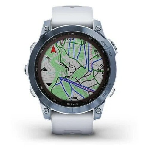 Смарт-часы Garmin fenix 7 Sapphire Minerl Blue Ti wWhtstne BndGPS 010-02540-25 7950000₽
