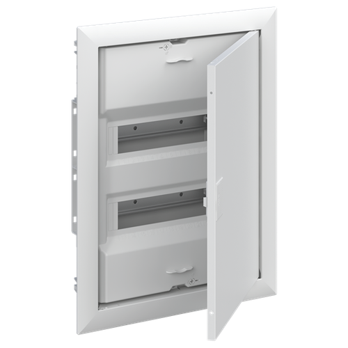 Шкаф в нишу ABB UK 624E3, 24 модуля, с белой металлической дверцей шкаф в нишу abb uk600 24 модуля