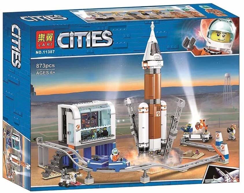 Конструктор Cities «Ракета для запуска в далекий космос и пульт управления запуском»