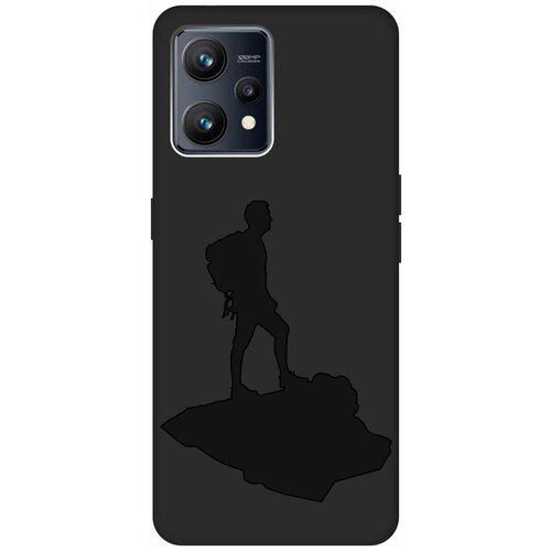 Матовый чехол Trekking для Realme 9 / Рилми 9 с 3D эффектом черный матовый чехол trekking w для realme 7 рилми 7 с 3d эффектом черный