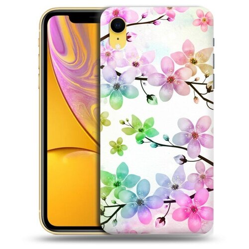 Дизайнерский силиконовый чехол для Iphone Xr Органические цветы