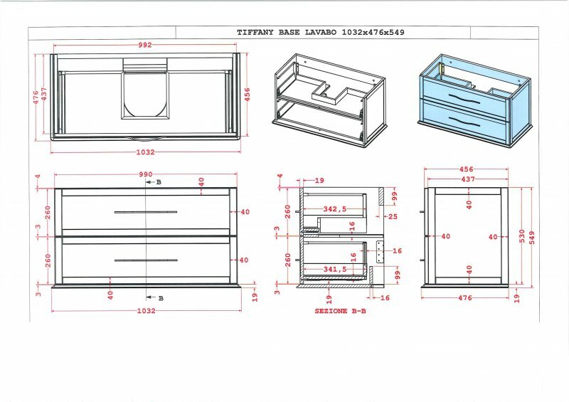 Тумба под раковину Cezares Tiffany 100 54953 подвесная Blu Petrolio - фотография № 10