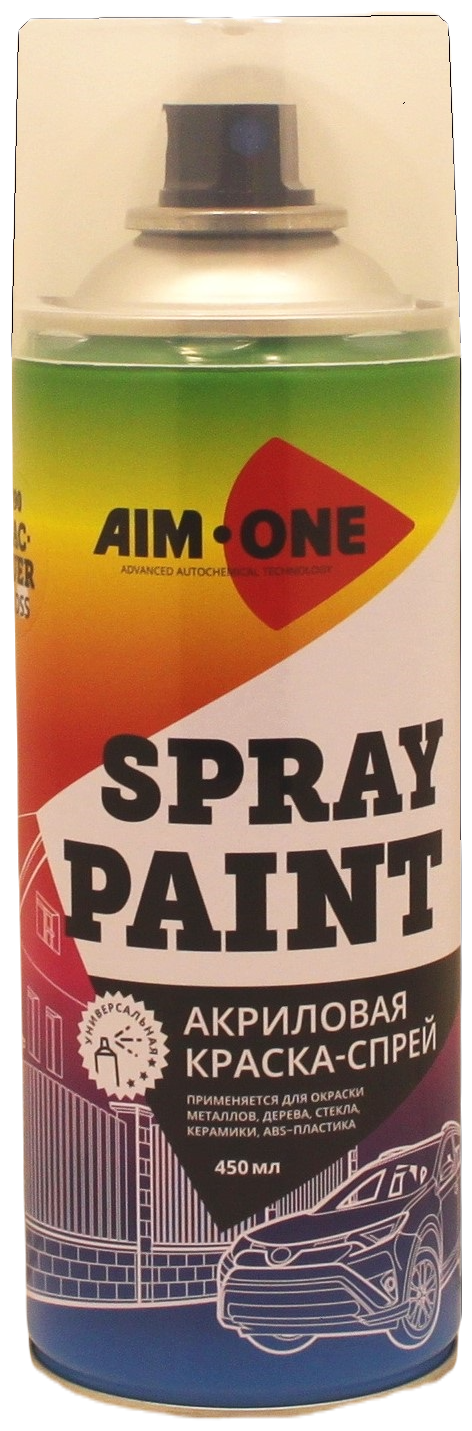 AIM-ONE Краска-спрей белая матовая 450мл (аэрозоль). Spray paint white matt SP-MW1007