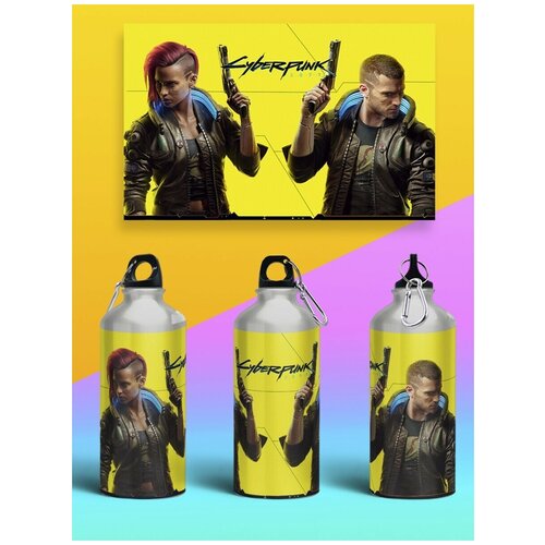 фото Бутылка спортивная, туристическая фляга, 500мл cyberpunk 2077 duble brutbottle
