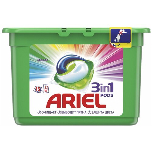 Капсулы для стирки Ariel Pods Color, 15 шт. Ariel 1299918