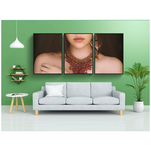 фото Набор модулных постеров для интерьера "красный, подросток, модель" 60x90 см. в тубусе, без рамки lotsprints