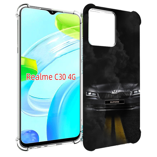 Чехол MyPads skoda шкода 1 для Realme C30 4G / Narzo 50i Prime задняя-панель-накладка-бампер