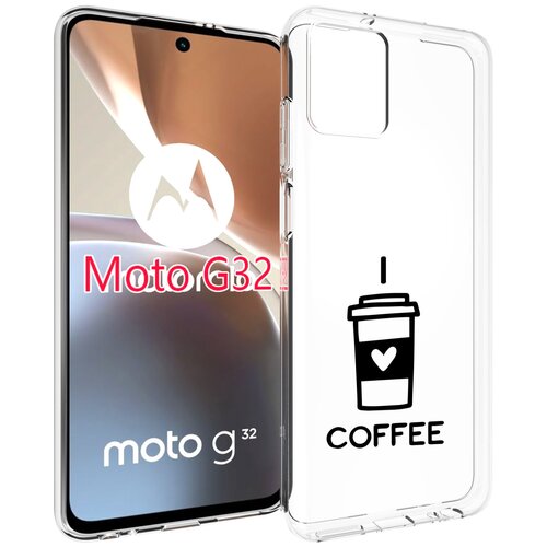 Чехол MyPads Я люблю кофе для Motorola Moto G32 задняя-панель-накладка-бампер