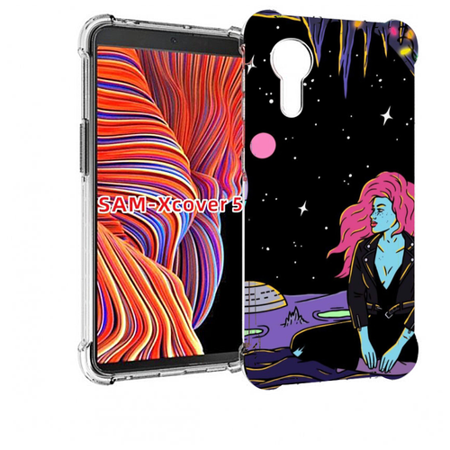 Чехол MyPads девушка с красными волосами в космосе женский для Samsung Galaxy Xcover 5 задняя-панель-накладка-бампер чехол mypads девушка с красными волосами в космосе женский для tecno pop 5 go задняя панель накладка бампер