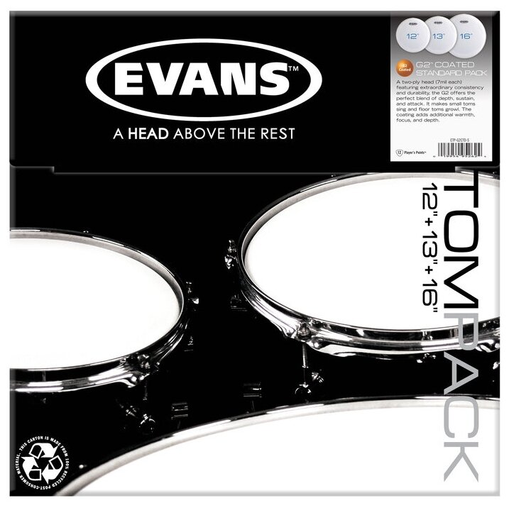 ETP-G2CTD-S G2 Coated Standard Набор пластика для том барабана, 12"/13"/16", Evans