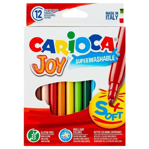 Carioca Набор фломастеров Joy, 40614, 3 уп., 3 шт. фломастеры акварельные carioca италия aquarell 12 цветов наконечник кисть смываемые картонный конверт 2 шт