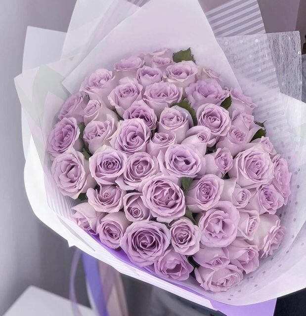 Букет Розы фиолетовые 51 шт, красивый букет цветов, шикарный, цветы премиум, роза.