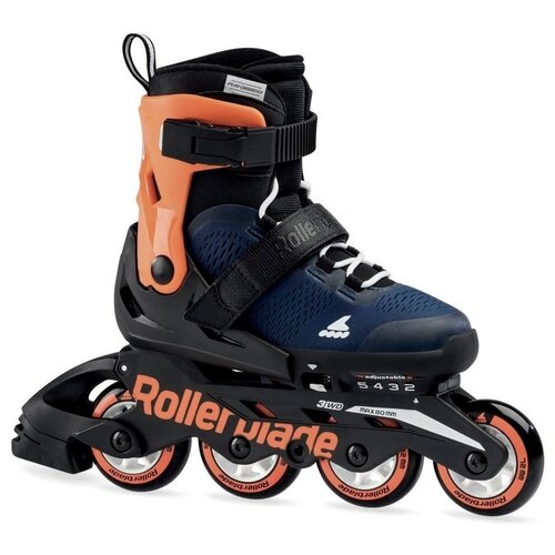 Детские роликовые коньки Rollerblade MICROBLADE midnight blue/warm orange 2022 (33-36,5)