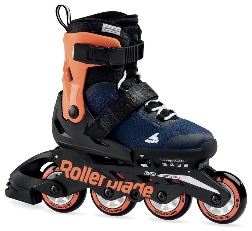 Детские ролики Rollerblade Microblade - 2022 Midnight Blue/Warm Orange р. 28-32