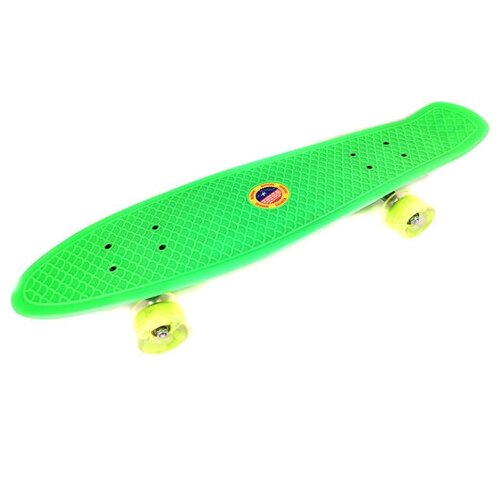 Скейтборд пластик 27*7,5 шасси Al колёса PU 60*45мм свет, цв. зеленый alligator al 500 черно зеленый