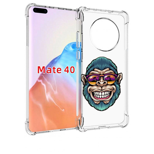 Чехол MyPads обезьяна улыбается для Huawei Mate 40 / Mate 40E задняя-панель-накладка-бампер