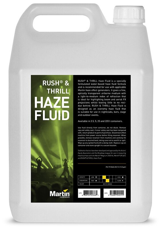 Жидкость для генератора тумана MARTIN RUSH THRILL Haze 5L (эффект полупрозрачного тумана)