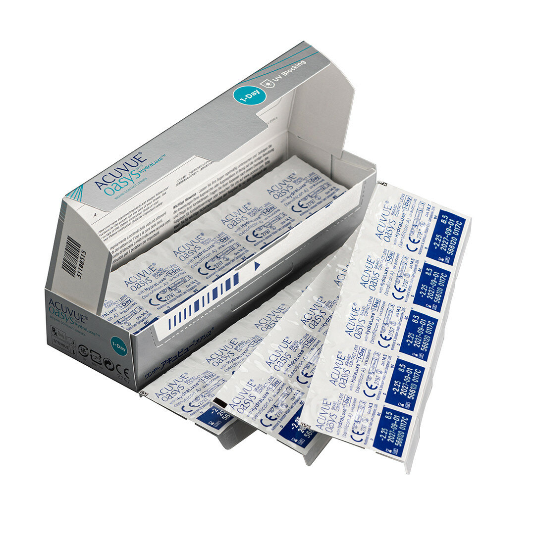 Контактные линзы Acuvue 1-DAY Acuvue Oasys with HYDRALUXE 30pk (BC 8,5; D -3.00) - фотография № 7