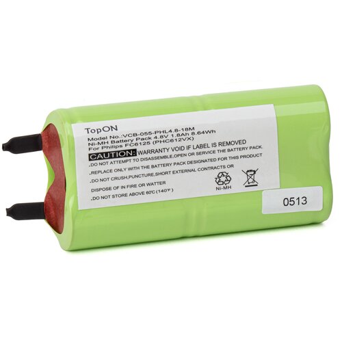 Аккумулятор для электровеника Philips FC6125. 4.8V 1800mAh Ni-MH. PN: PHC612VX, TOP-FC-18