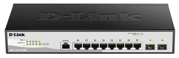 D-Link DGS-1210-10MEB2A Коммутатор 2 уровня с 8 портами 101001000Base-T и 2 портами 1000Base-X SFP