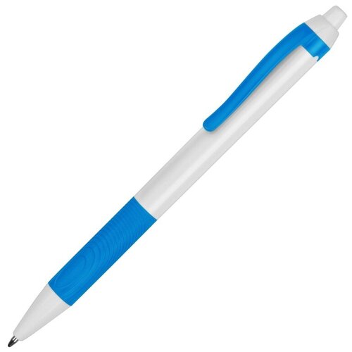 Ручка пластиковая шариковая Centric, белый/голубой, Yoogift  - купить со скидкой