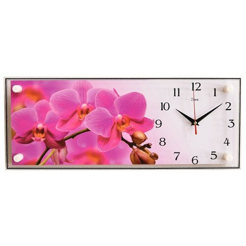 Часы настенные 5020-800 (50Х20) прям розовая орхидея 21ВЕК новинка