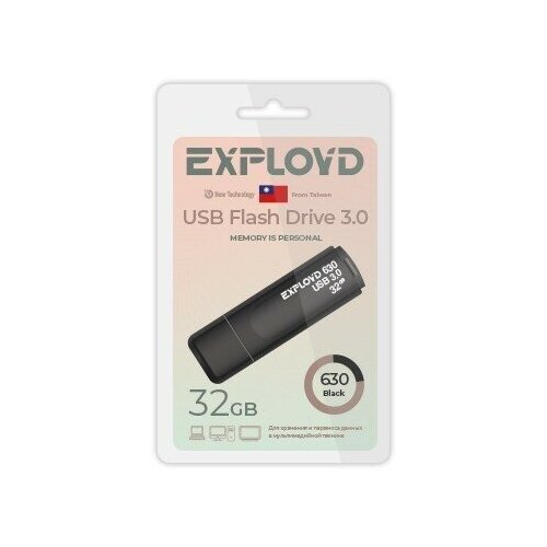 USB Flash Drive 32Gb - Exployd 610 EX-32GB-610-Black usb flash drive 32gb exployd 610 ex 32gb 610 blue