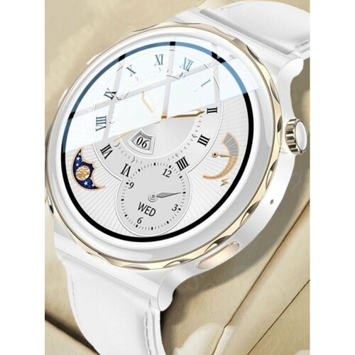 Смарт часы круглые женские Smart Watch X6 pro iOS Android золотистые