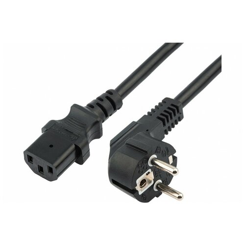 Кабель питания с вилкой евроразъем С13, кабель 3x0, 75 мм 1.8 м PE, черный