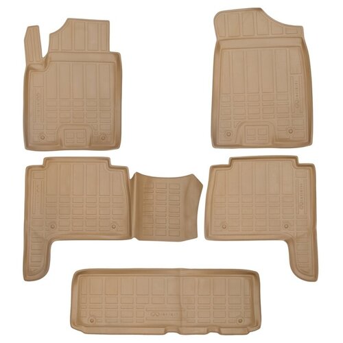 фото Коврики в салон infiniti qx56 2004->, 5 шт. (полиуретан, бежевые) element