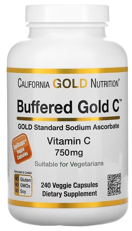 Buffered Vitamin C Capsules, 750 mg, 240 Veggie Capsules