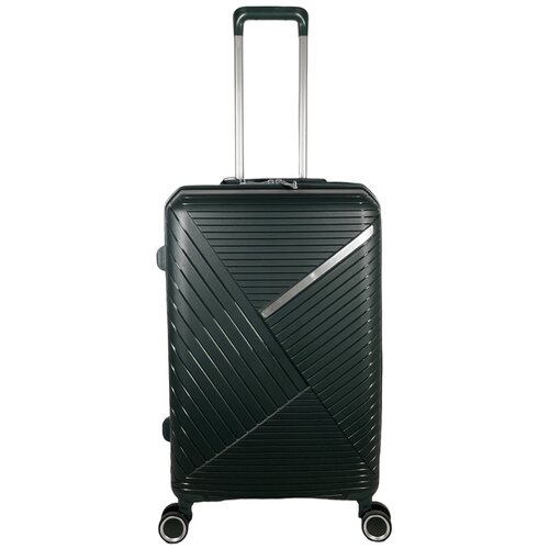 фото Чемодан – средний (размер m) 70 л, 64x42x26 см , полипропилен , цвет темно-зеленый thousand blade