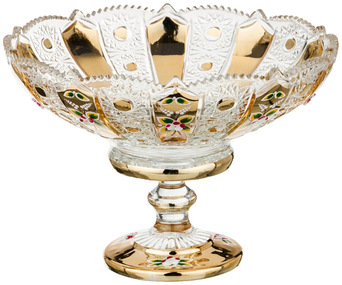 Фруктовница на ножке lefard gold glass диаметр 25 см Lefard (195-106)