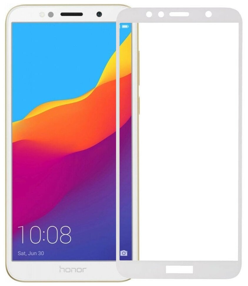 фото Защитное стекло / бронестекло для Honor 7A (DUA-L22) полное покрытие 9D белое
