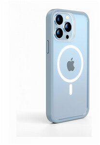 Фото Чехол для Apple iPhone 13 Pro Amazingthing MagSafe Blue, пластиковая противоударная накладка МагСейф, защитный силиконовый бампер, кейс на Айфон 13 Про