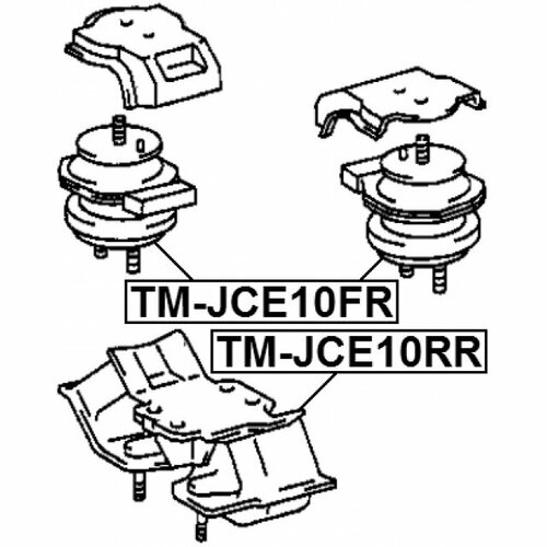 фото Подушка двигателя задняя febest tm-jce10rr для автомобилей lexus, toyota.