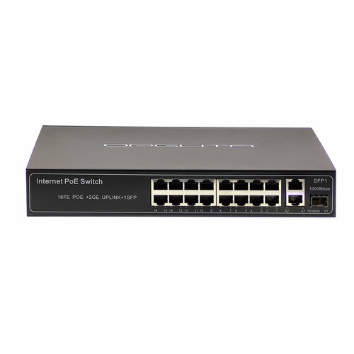 Неуправляемый POE-коммутатор Орбита OT-VNP37 16x PoE-портов 100Mbps 2x Uplink-порта 1Gbps 1x SFP 952000₽